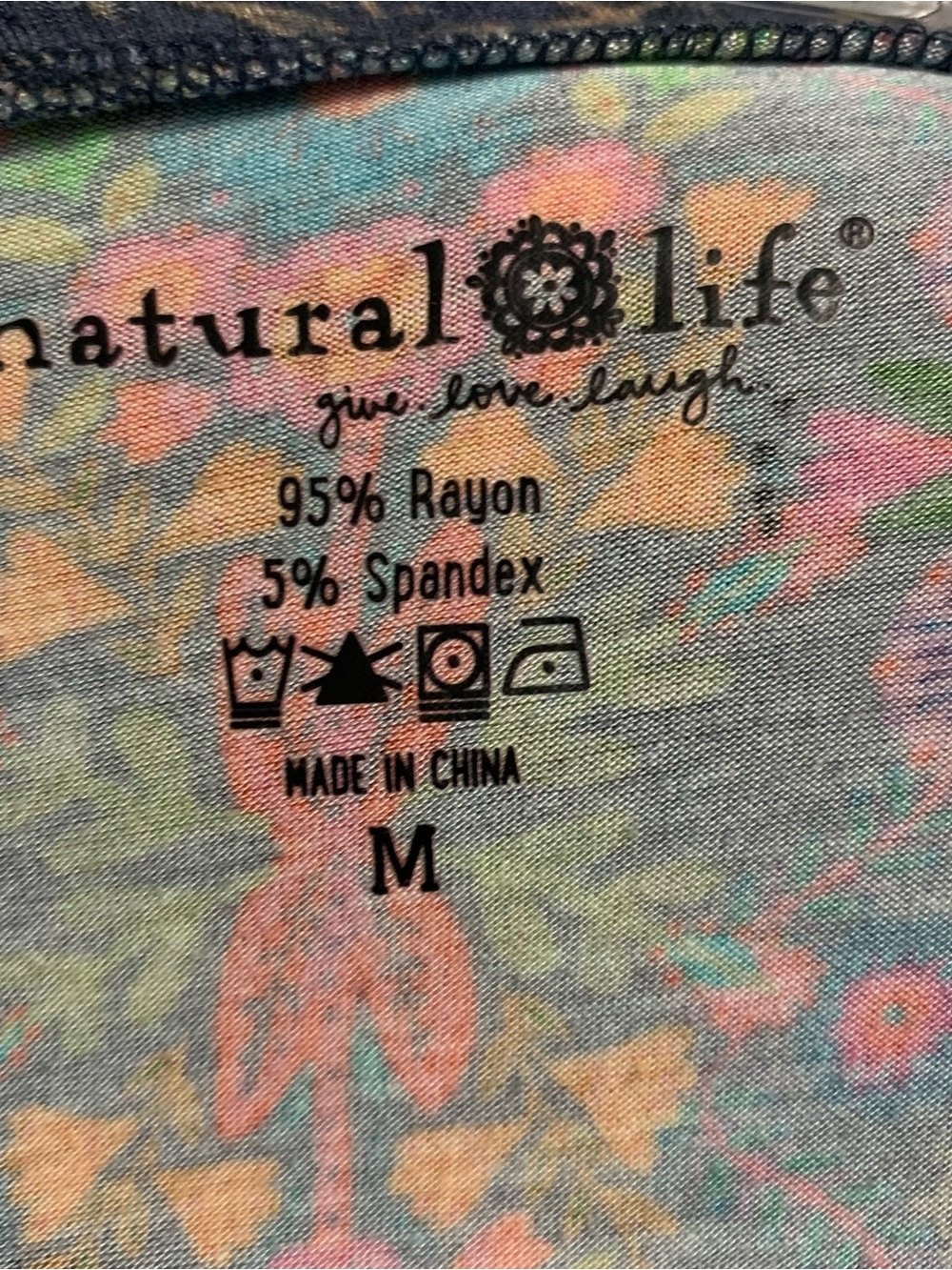 Natural Life Maxi Dress Size M Boho Festival Floral Jersey Short Sleeve Scoop - Picture 13 of 13